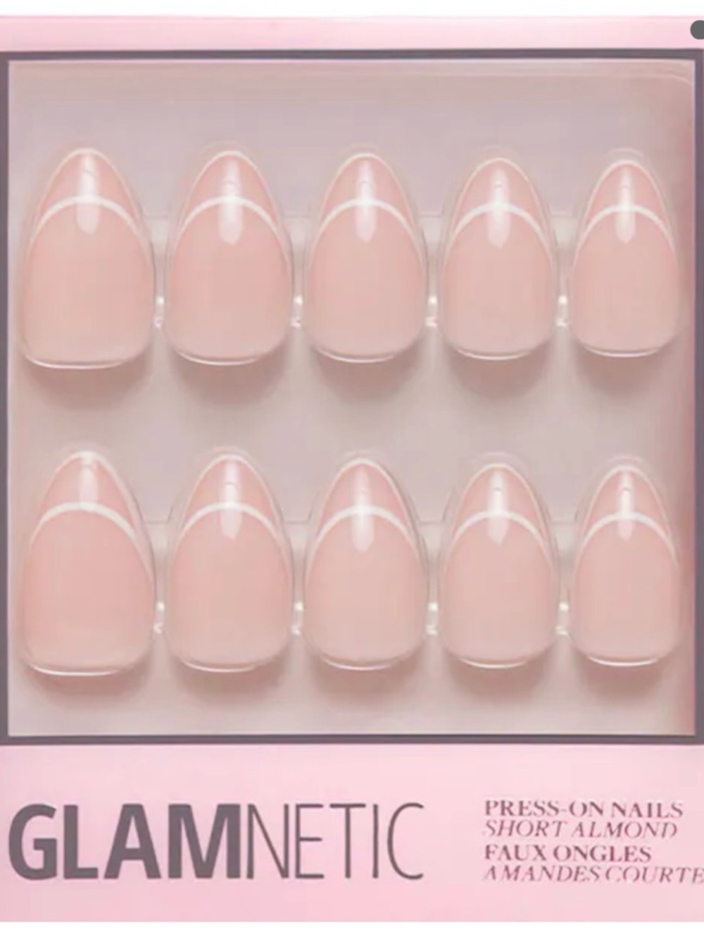 Glamnetic Press-On Short Almond Nude Pink Nails- Heavenly
